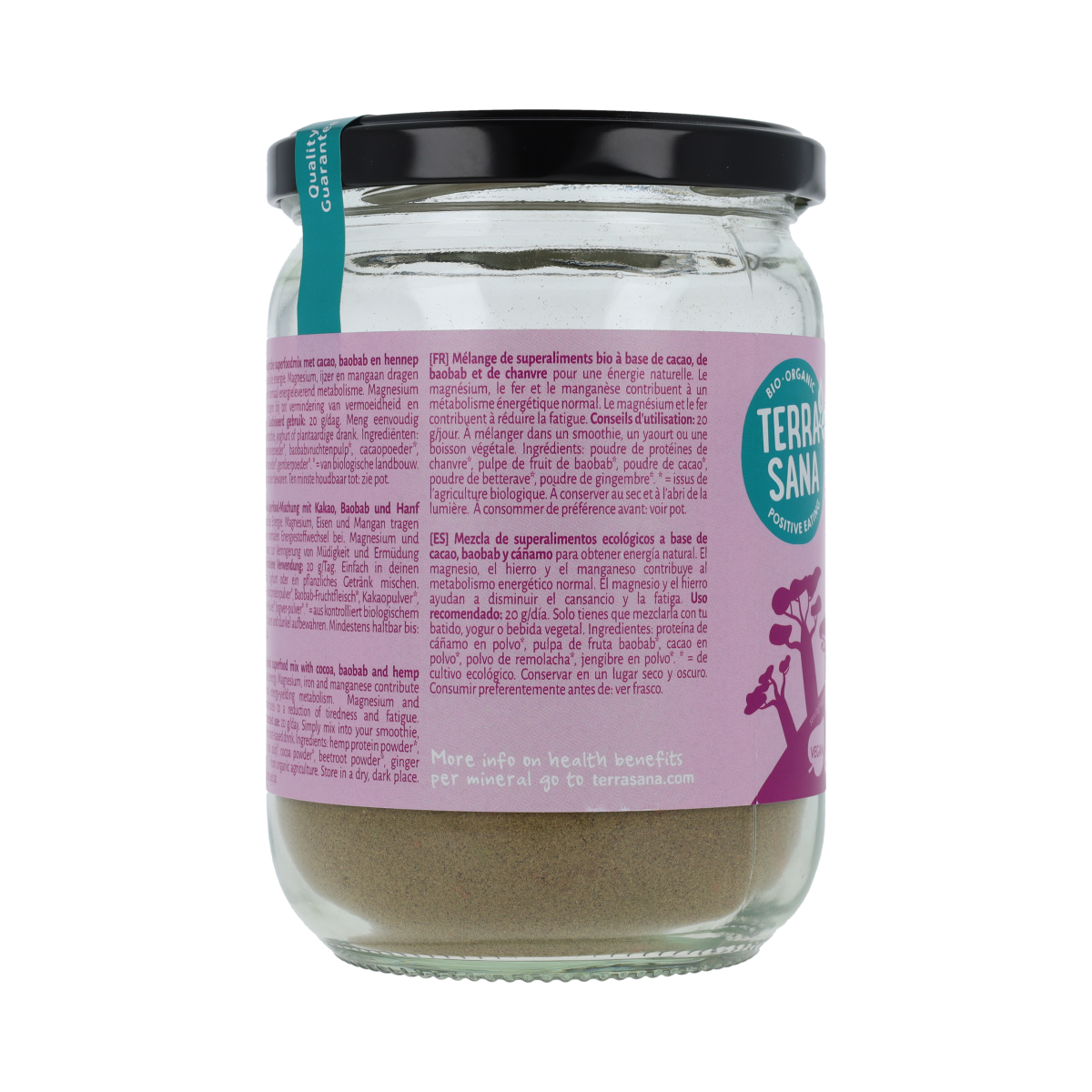 TerraSana Superfoodmix Energy Balance bio in 200g package, featuring a colorful blend of raw superfoods for energy and health.
