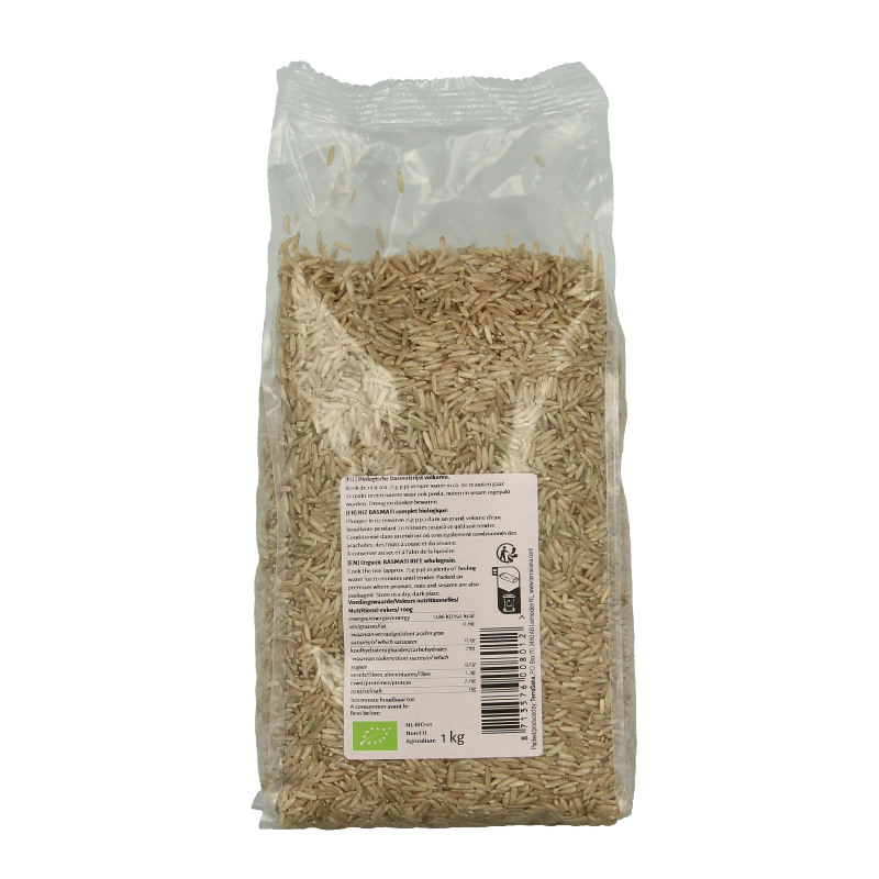 TerraSana Basmati rijst bruin bio 1 Kilogram