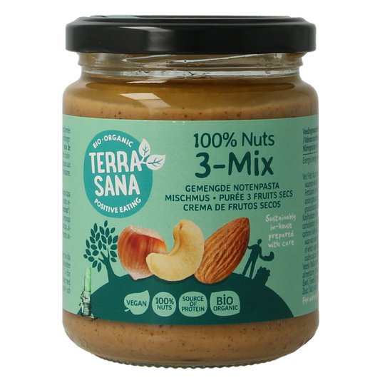TerraSana 3 mix notenpasta zonder pinda bio 250.00 Gram