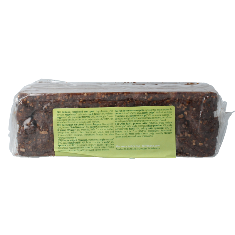 TerraSana Roggebrood met spelt bio 500 Gram