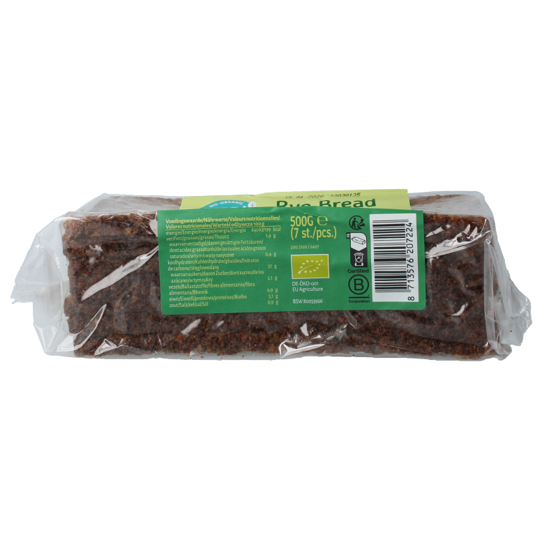 TerraSana Roggebrood met spelt bio 500 Gram