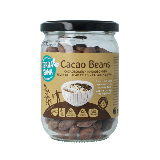 TerraSana Raw cacao bonen in glas bio 250.00 Gram