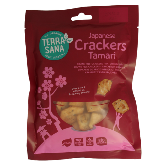 TerraSana Japanse bruine rijstcrackers eko 60 Gram