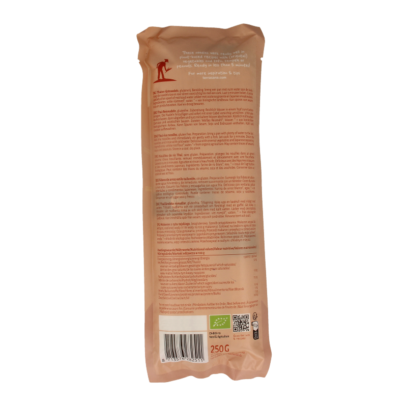 TerraSana Noodles Thaise rijst bio 250 Gram