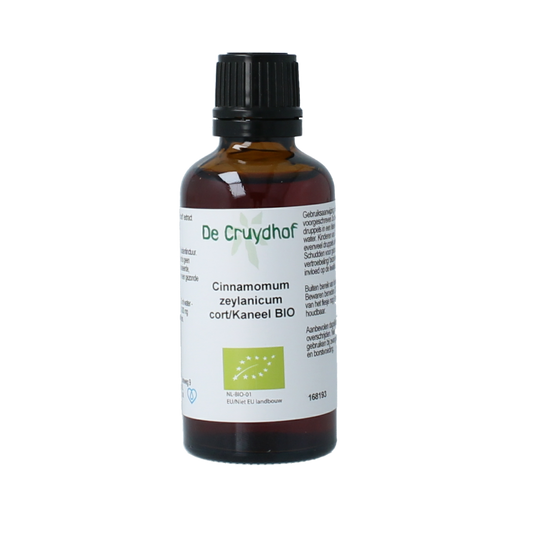 Cruydhof Cinnamomum zeyl cort / kaneel tinctuur bio 50.00 Milliliter