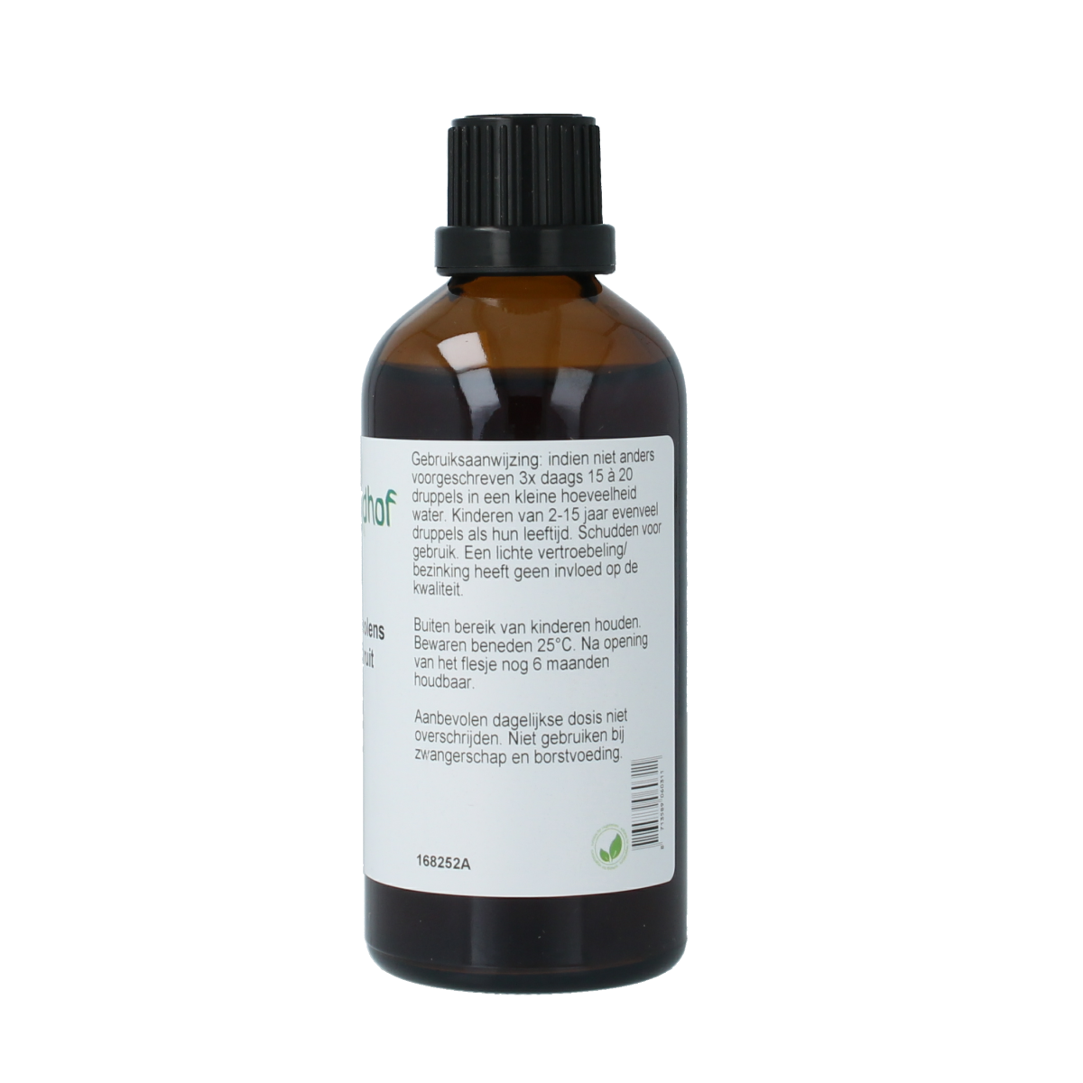Cruydhof Ruta graveolens herb tincture bottle, 100ml, herbal remedy in a dark glass container with label showing product details.