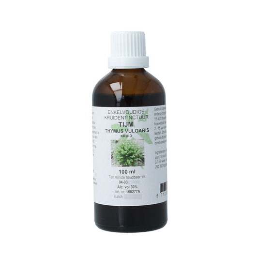 Cruydhof Thymus vulgaris herb tincture in a 100ml bottle, herbal preparation with thyme for natural health.