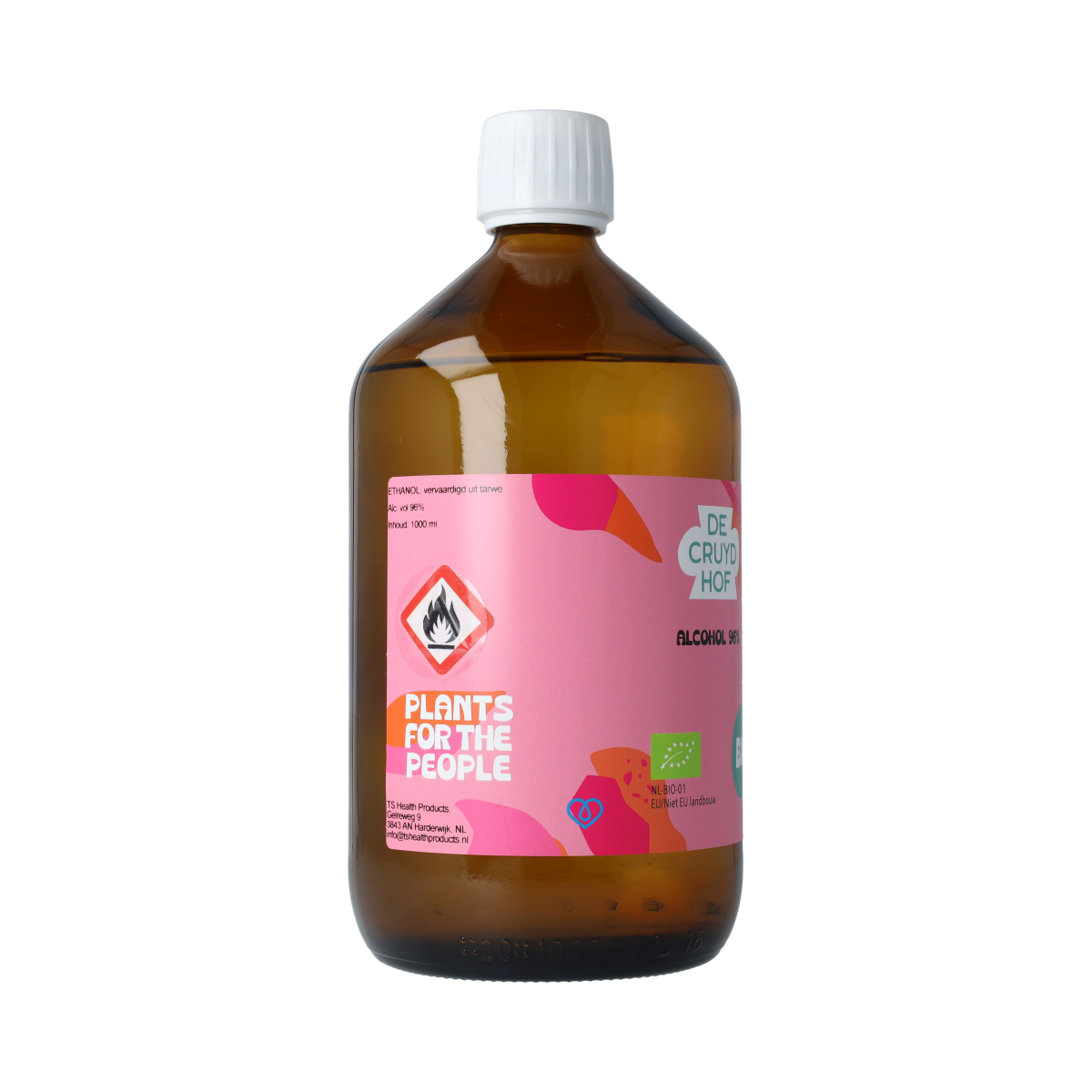 De Cruydhof Alcohol 96% inwendig en uitwendig bio 1.00 Liter