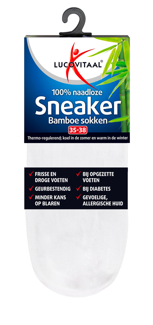 Lucovitaal Bamboe sneakersok wit maat 35-38 1 Paar