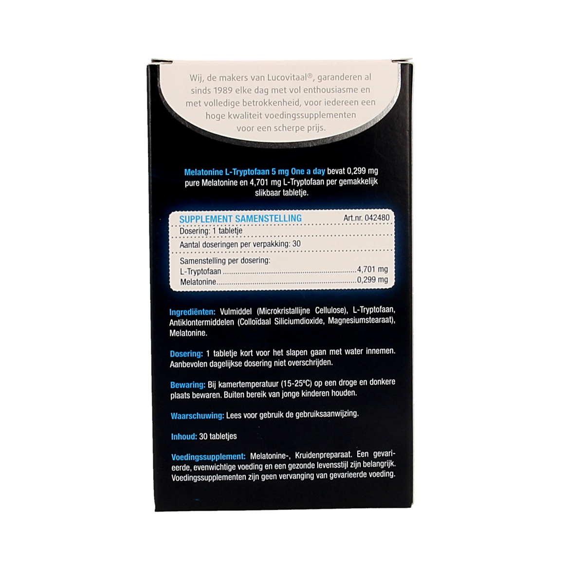 Lucovitaal Melatonine L-Tryptofaan 5mg 30.00 Tabletten