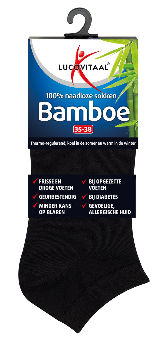 Lucovitaal Bamboe enkelsok zwart  maat 35-38 1.00 Paar