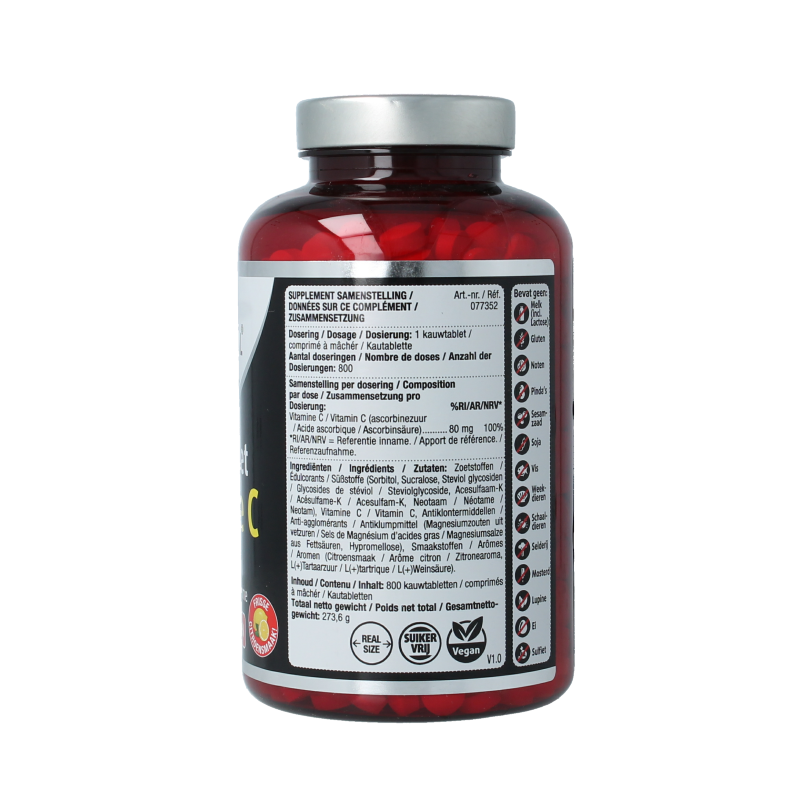 Lucovitaal Vitamine C 80mg citroen 800 Kauwtabletten