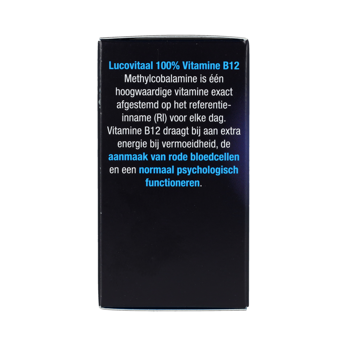 Lucovitaal Vitamine B12 100% supplement with 60 tablets, natural B12 vitamins for daily health support.