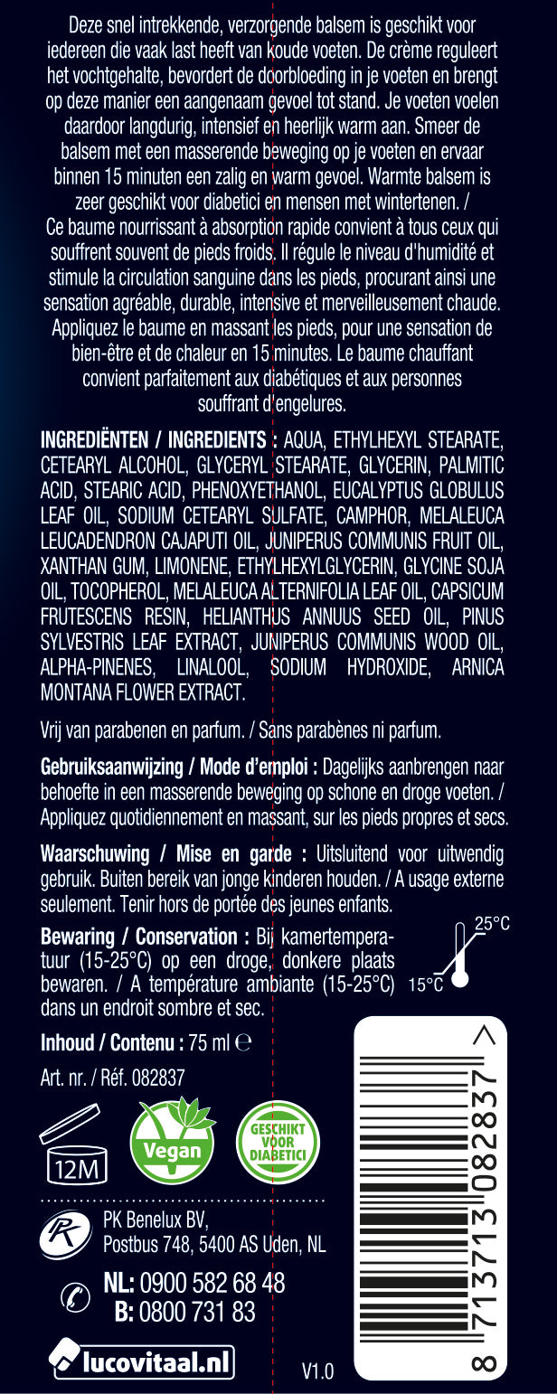Lucovitaal Voeten warmte balsem 75 Milliliter