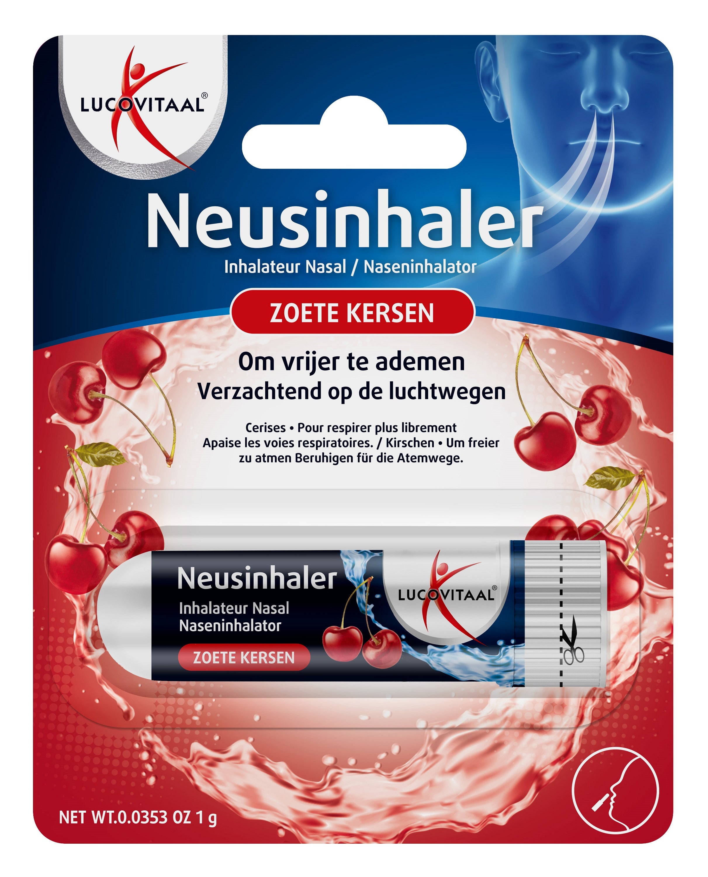 Lucovitaal Neusinhaler zoete kersen 1 Stuks