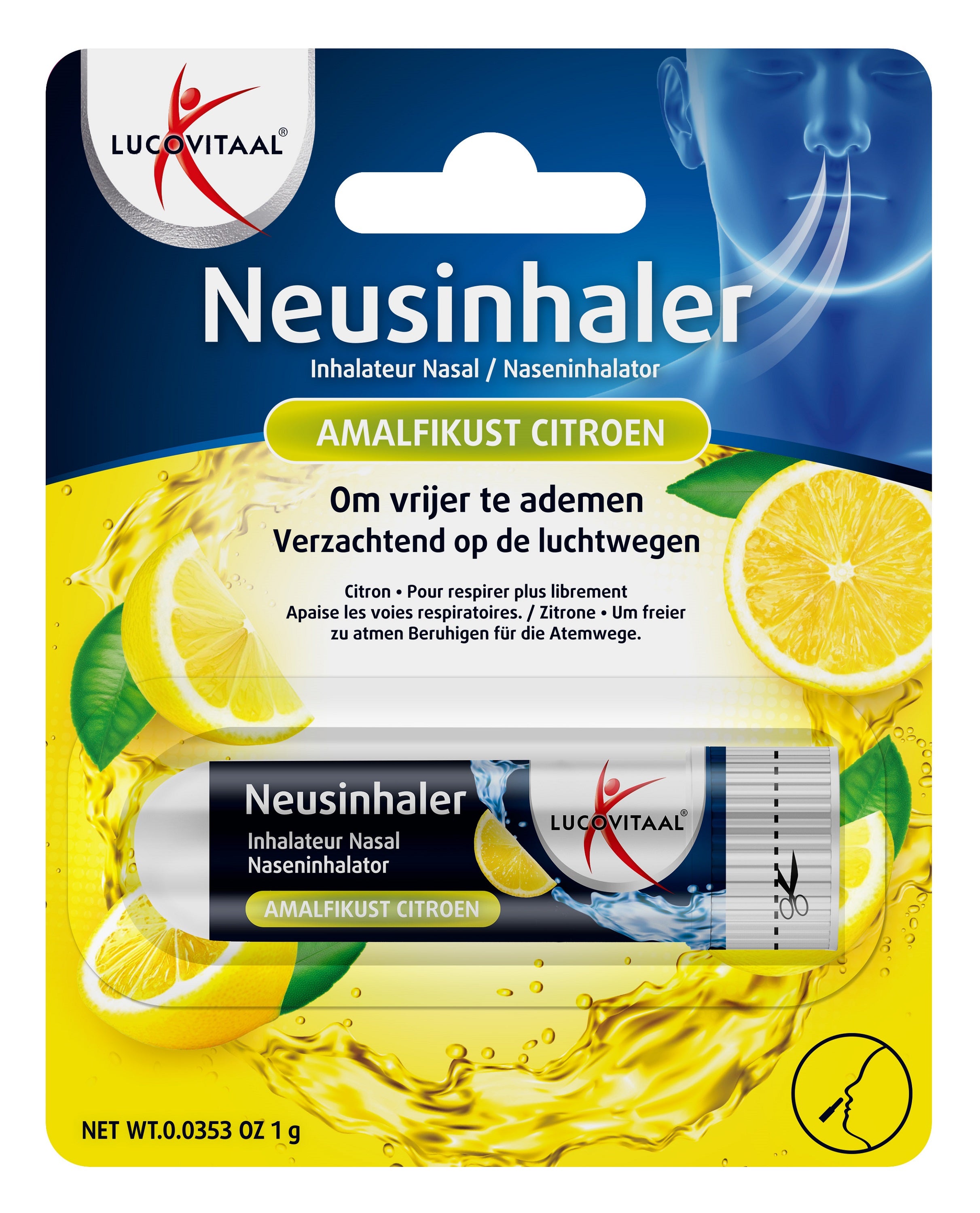 Lucovitaal Neusinhaler amalfikust citroen 1 Stuks