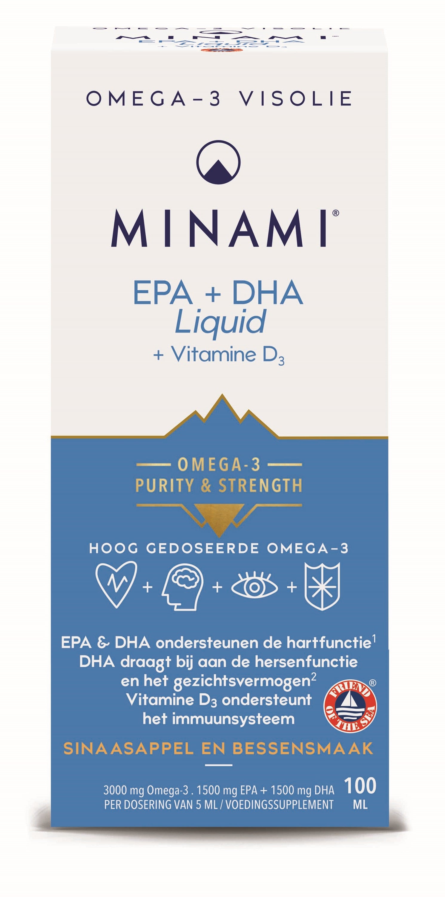 Minami EPA + DHA Liquid vitamine D3 100 Milliliter