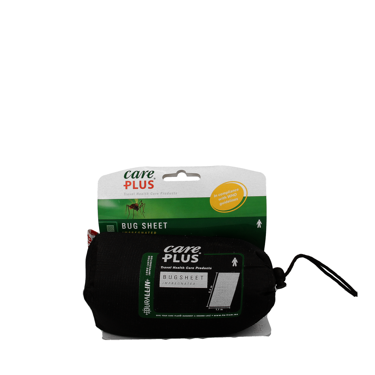 Care Plus mosquito net light bug sheet for one person, durable Durallin material, ideal for travel accessories.