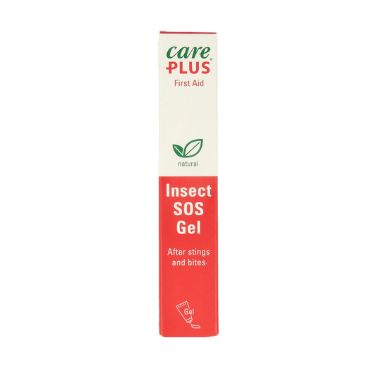 Care Plus Insect SOS gel for insect bites and stings, 20ml, soothing topical treatment in a clear tube.