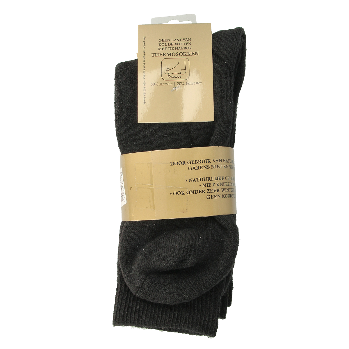 Naproz Thermo sokken zwart maat 43-46  3.00 Paar