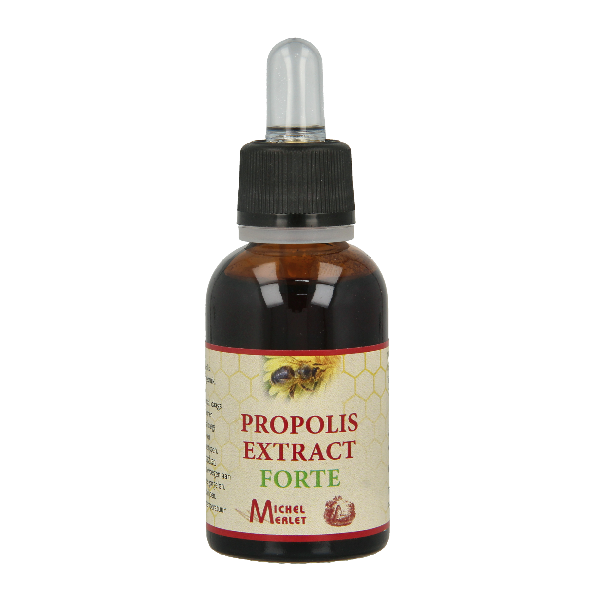 Michel Merlet Propolis extract extra forte 30ml in a clear bottle, part of herbal preparations by Michel Merlet.