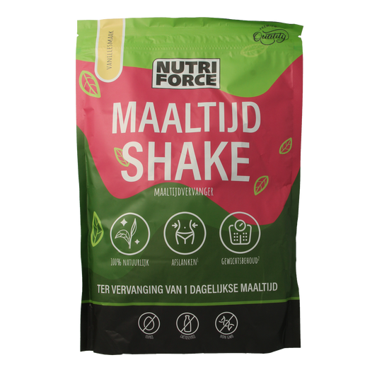 Nutriforce Maaltijdshake 700g in a container, part of the drink and juice product line, showing the product packaging.