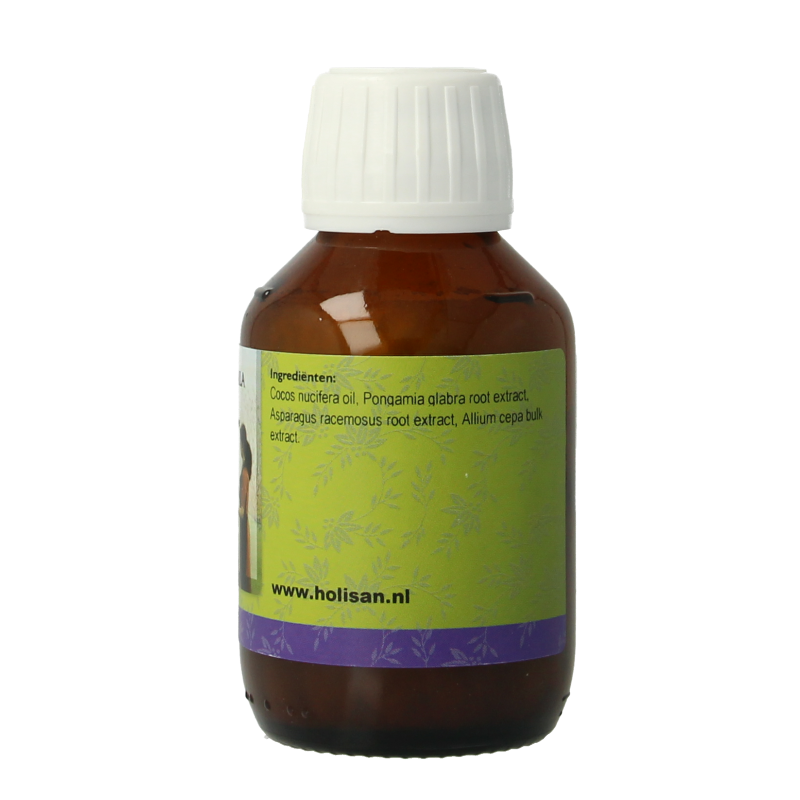 Holisan Murivenna taila 100ml, Ayurvedic body oil with herbal ingredients, in a clear bottle with a label.