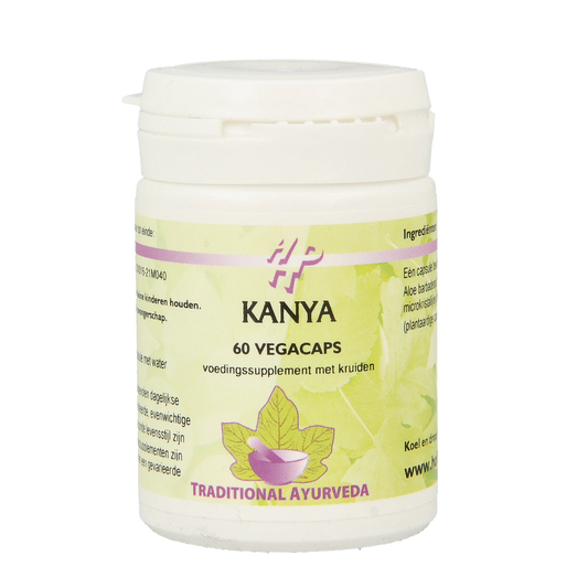 Holisan Kanya kruidenpreparaat capsules, herbal supplement in a bottle, featuring 60 capsules for wellness.