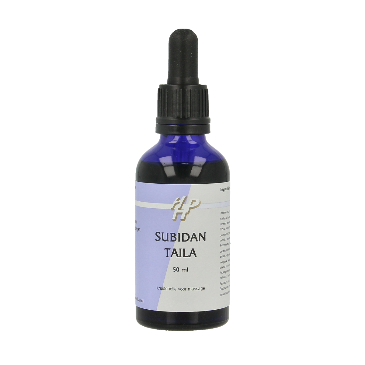 Holisan Subidan herbal oil in 50ml bottle, natural herbal remedy from Holisan, with a focus on botanical ingredients.