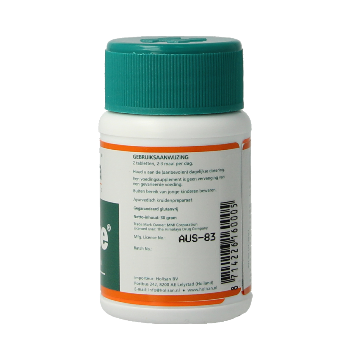 Holisan Cystone herbal tablets for urinary health, showing the bottle and label with product information.