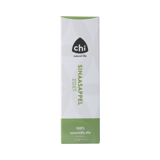 Chi brand Sinaasappel sweet orange essential oil in a 20ml bottle, shown with the bottle and label in the image.