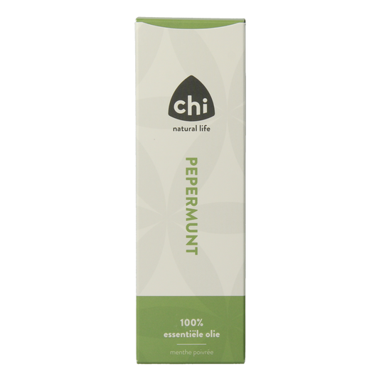 Chi Pepermunt Chinese cultivar essential oil in a 50ml bottle, showcasing the clear, aromatic oil in a dark glass container.