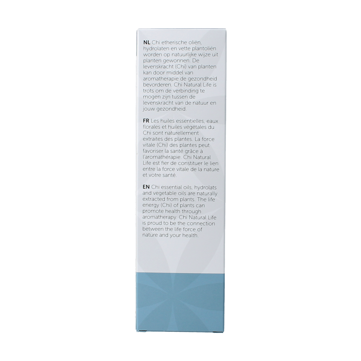 Chi Lavendel hydrolaat eco bio 150ml in a spray bottle, used for body care, with lavender flowers and gentle mist visible.