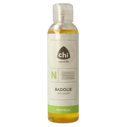 Chi Badolie neutraal pet flacon for bath and shower, 150ml, with a clear plastic bottle and label featuring the Chi brand logo.