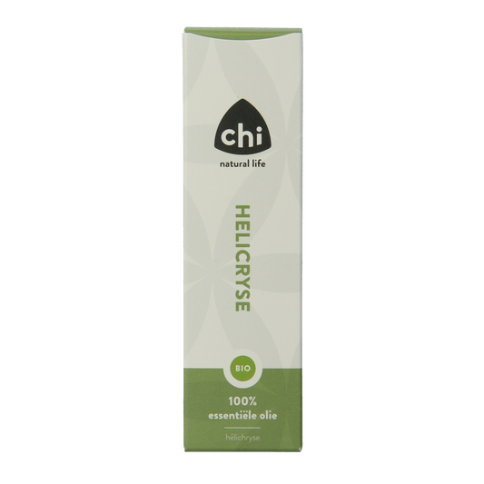 Chi Helicryse organic bio oil in a 2.50 ml bottle, showcasing the product label and packaging.