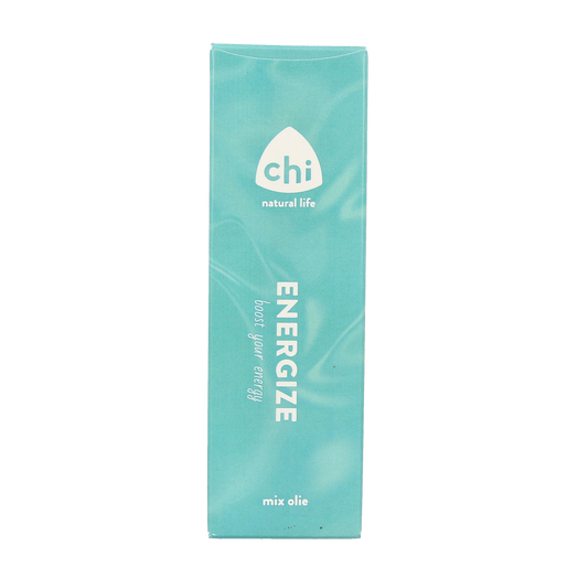 Chi Energize mix olie in 50ml bottle, natural essential oil blend from Chi for revitalizing aromatherapy use.
