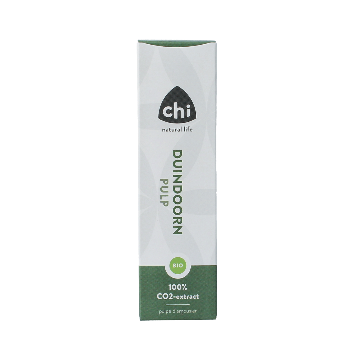 Chi Duindoorn pulp complex CO2 bio essential oil in a 10ml bottle, featuring a clear glass container with a white cap and label.