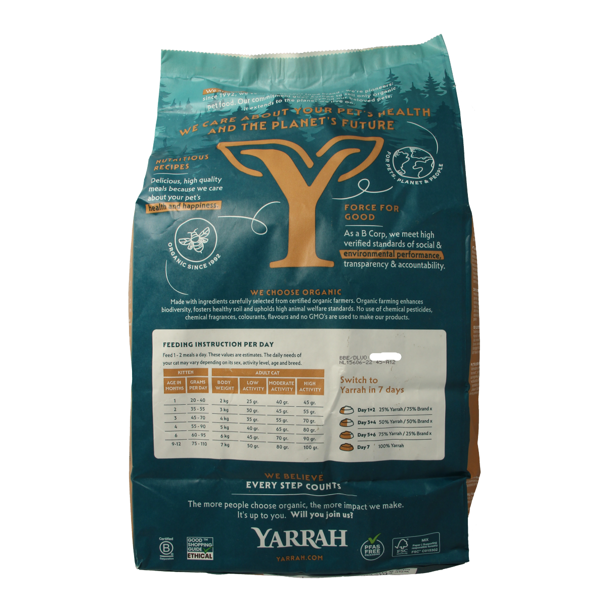 Yarrah Kattenvoer wheat-free bio 2400.00 Gram