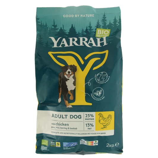 Yarrah Adult hondenvoer met kip bio MSC 2000.00 Gram