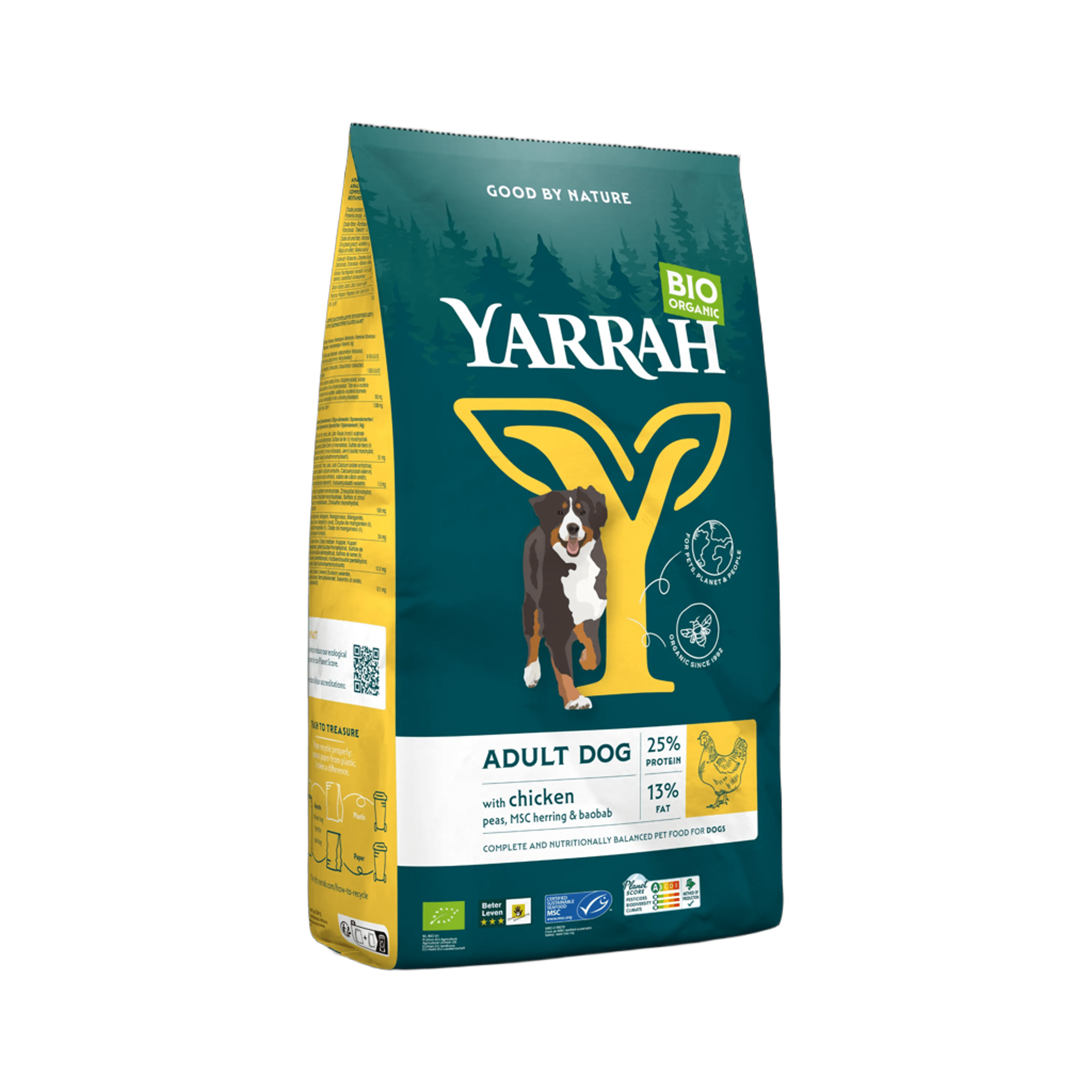 Yarrah Adult hondenvoer met kip bio MSC 15 Kilogram