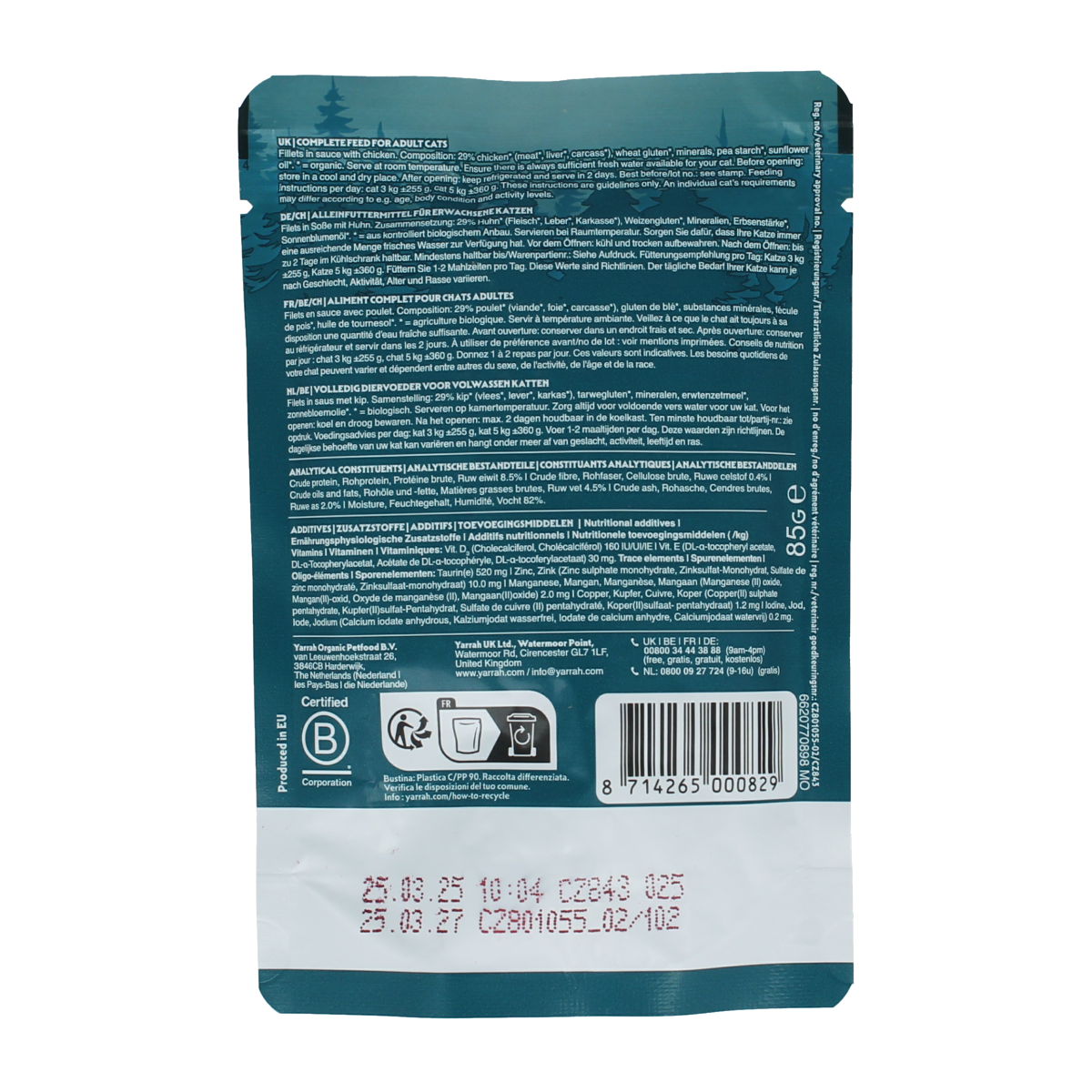 Yarrah Kat filets met kip in saus bio 85.00 Gram