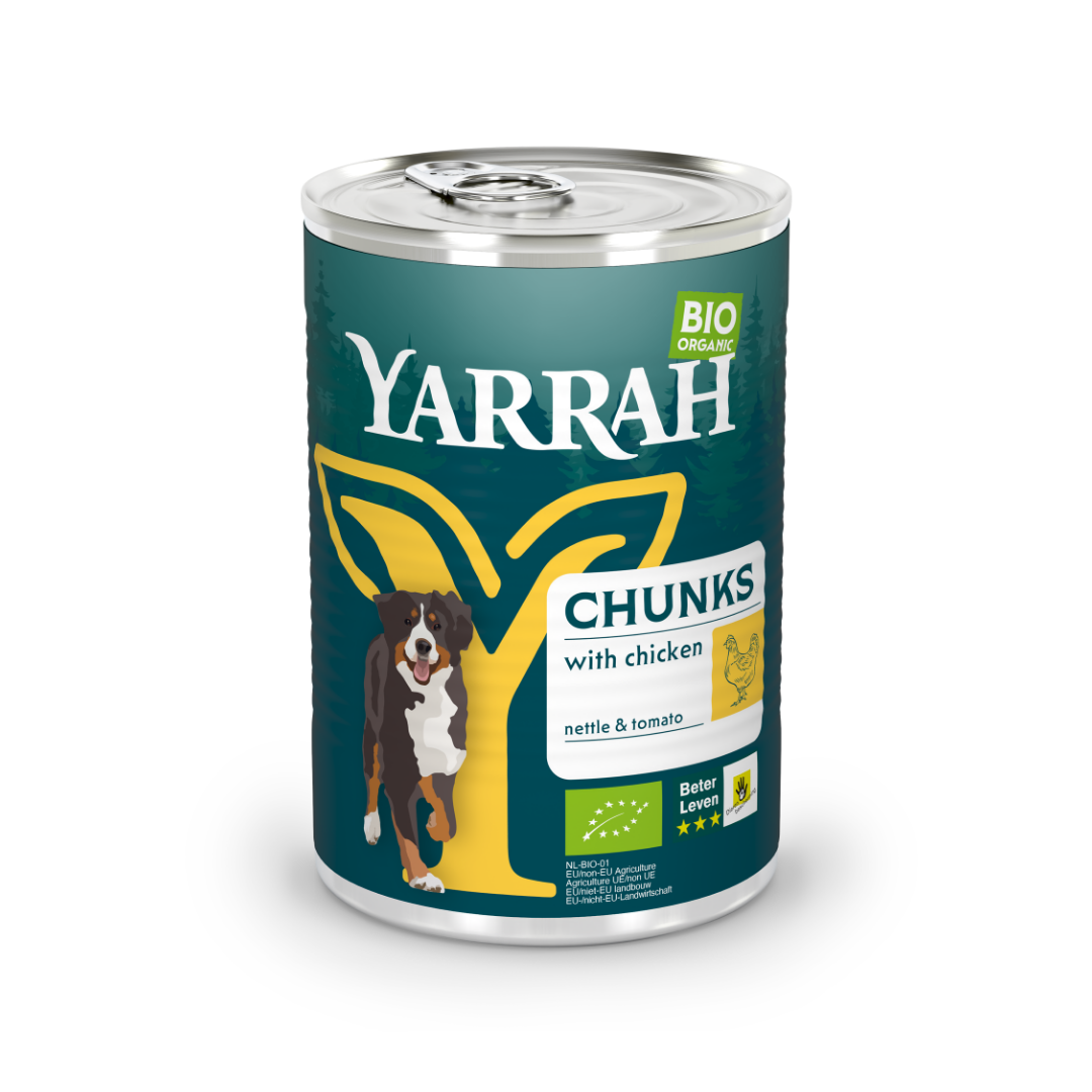 Yarrah Hondenvoer chunks kip in saus bio 405.00 Gram