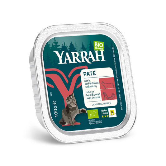 Yarrah Kattenvoer pate met rund en kip bio 100.00 Gram