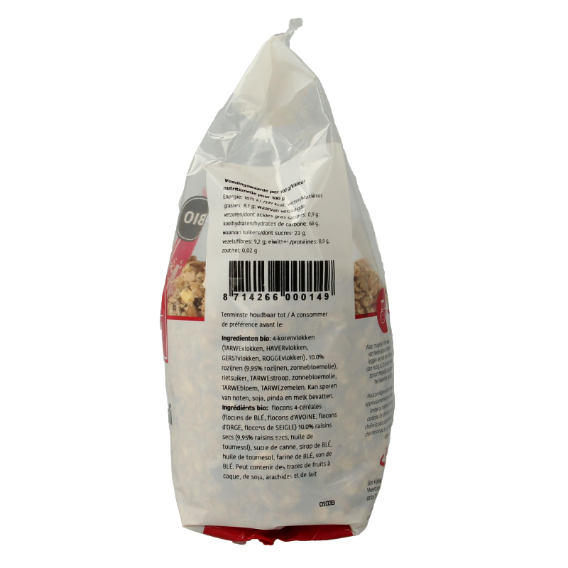 De Halm Krokante muesli rozijn bio 500 Gram