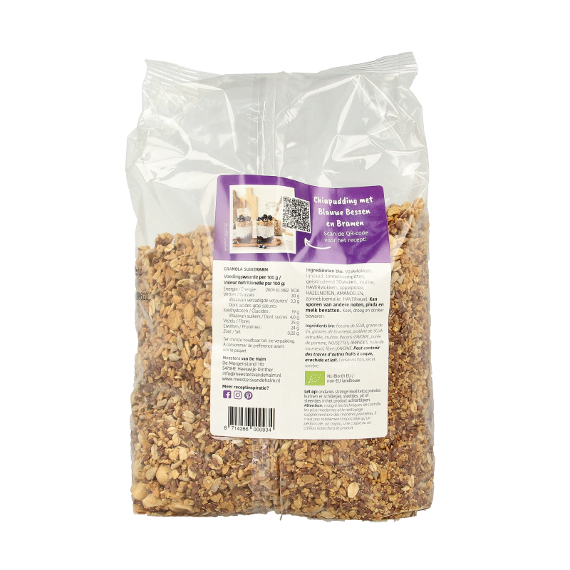 De Halm Granola suikerarm bio 1 Kilogram