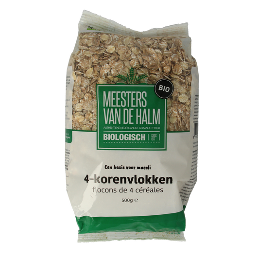 De Halm 4-Korenvlokken bio 500.00 Gram