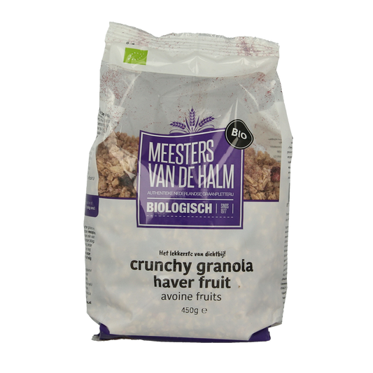 De Halm Crunchy granola haver fruit bio 450.00 Gram