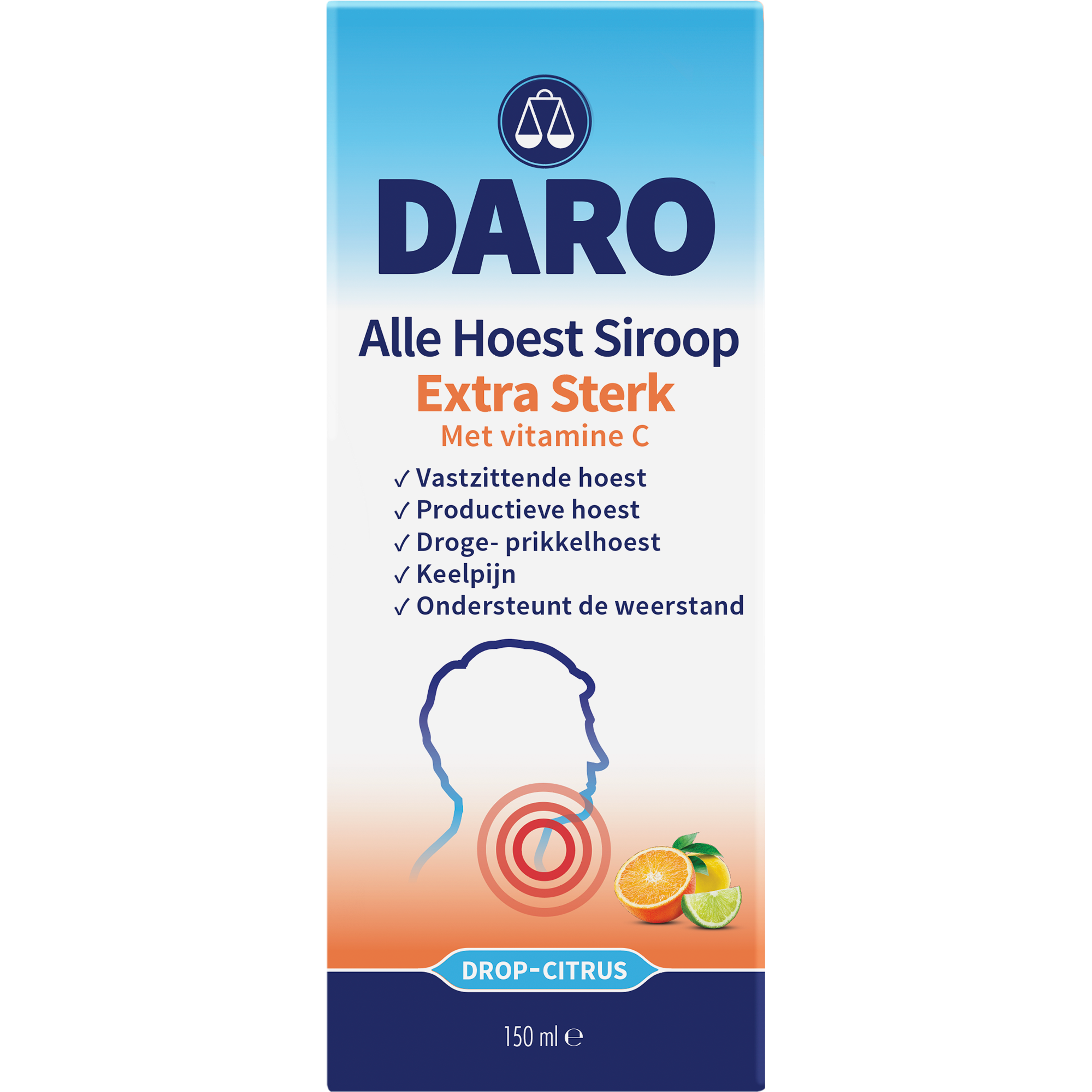 Daro Alle hoest siroop extra sterk met vitamine C 150 Milliliter