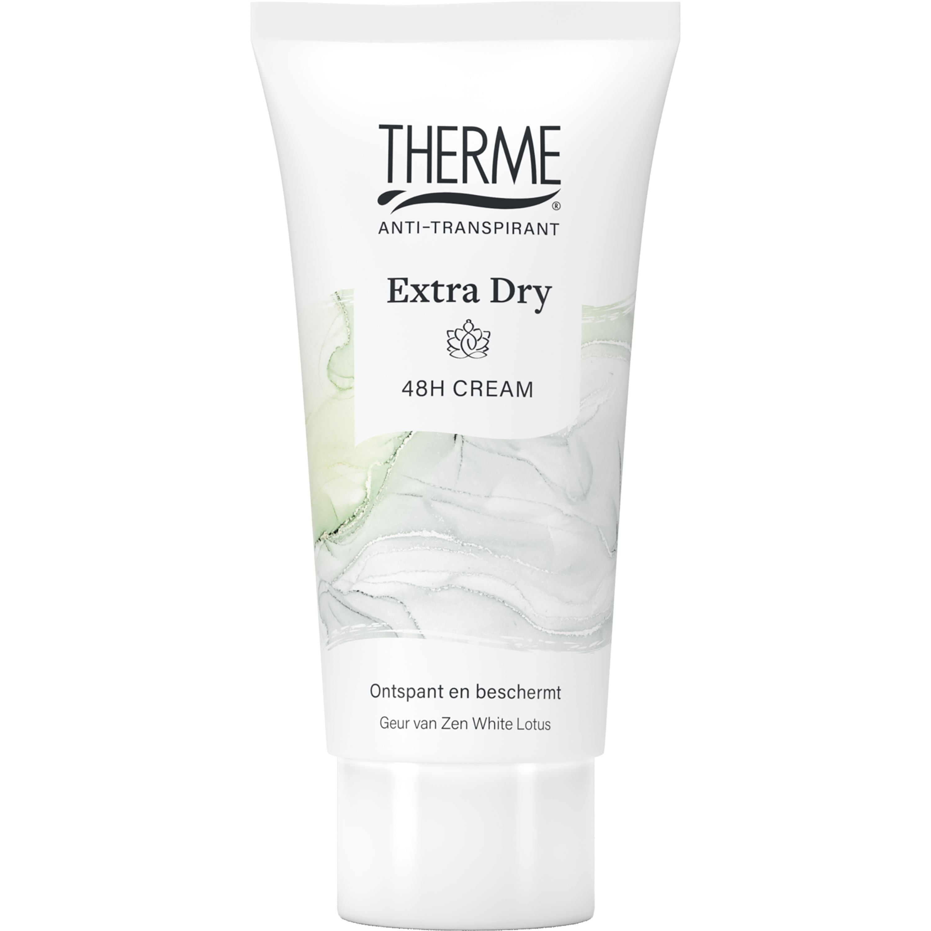 Therme Anti-transpirant extra dry deodorant creme in a 60ml tube, designed for effective sweat control and freshness.