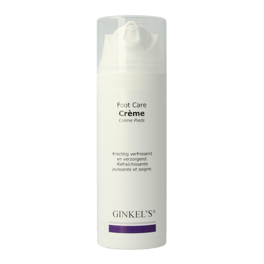 Ginkel's Voetencreme 150ml, a foot care cream in a white tube with blue accents, designed for nourishing and moisturizing feet.